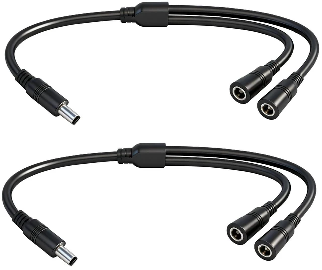 Main image of 1.3FT 5.5mm×2.5mm14AWG Heavy-Duty DC Power Splitter 1 Male to 2 Female 2pcs | for Solar Panels, Energy Storage Systems, Outdoor Power Supplies, and LED Strip Lights
