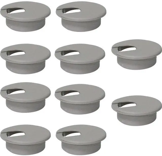 Main image of 10PCS 2inch/50mm Plastic Desk Cable Cord Hole Cover Grommet, Office PC Desk Cable Cord Organizer Plastic Cover, Grey