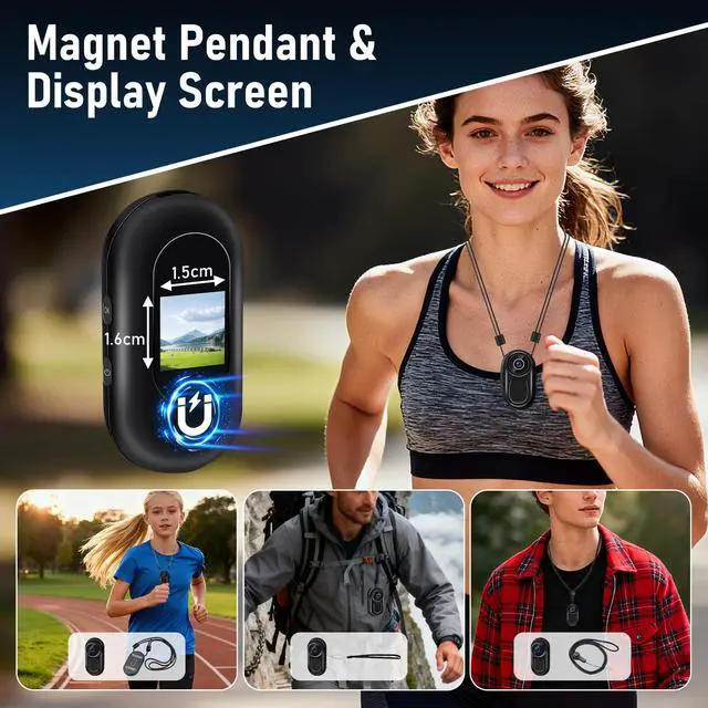Alt view image 5 of 6 - Body Camera with Audio and Video Recording Mini Action Camera 1080P Thumb Size Vlogging Cam Portable Wearable Camcorder with 360 Rotate Clip, Magnetic Clip for Traveling,Cycling,Outdoor Sports