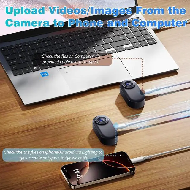 Alt view image 4 of 6 - Mini Body Camera 1080P, 64GB Wearable Action Camera, Magnetic Camera for Shirt, Thumb Size Hands Free Recording Necklace Body Cam for Pets, Travel, Work, Water Sports, Outdoor Adventures(Black)