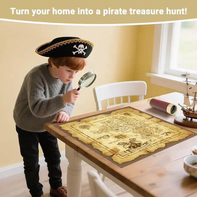 Alt view image 4 of 6 - Retro Pirate Telescope Zoomable with Treasure Map 25x30 Spyglass Portable Collapsible Handheld Telescope Vintage Monocular for Kids & Survival Gear