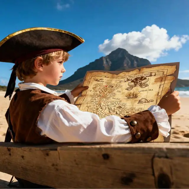 Alt view image 6 of 6 - Retro Pirate Telescope Zoomable with Treasure Map 25x30 Spyglass Portable Collapsible Handheld Telescope Vintage Monocular for Kids & Survival Gear