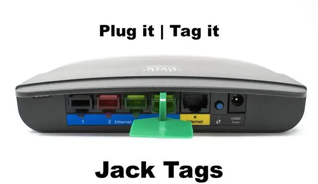 Alt view image 2 of 3 - RJ45 Jack Tags, Ethernet Port Labels, Dust Covers, Green, 50-Pack | Click-In Markers Identify Network Connections, Switch Interfaces, Patch Panels, Keystone Plates, VLANs, POE and Hot Spares