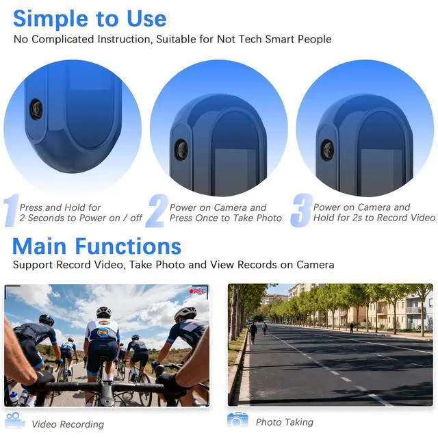 Alt view image 2 of 6 - FHD 1080P Mini Thumb Sports Action Camera | Wearable POV Body Cameras with Audio and Video Recording, Small Vlogging Camera for Content Creators, Runners