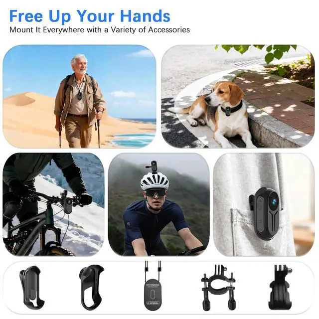 Alt view image 3 of 6 - FHD 1080P Mini Thumb Sports Action Camera | Wearable POV Body Cameras with Audio and Video Recording, Small Vlogging Camera for Content Creators, Runners