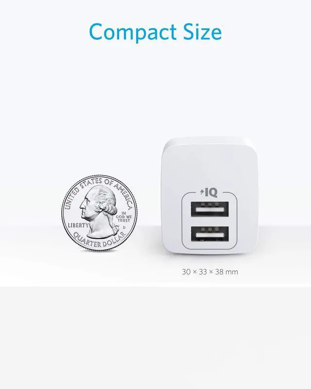Alt view image 2 of 6 - 2-Pack Dual Port 12W Wall Charger Adapter with Zolo Power Bank, 10,000mAh 30W High-Speed Portable Charger