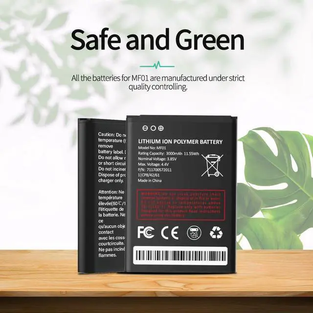 Alt view image 6 of 6 - 3000mAh Battery for MF01, Replacement Battery for AT&T Turbo Hotspot 2 (CT2MHS01) NO 711700572011 Long Endurance High Capacity with Energy Saving Function