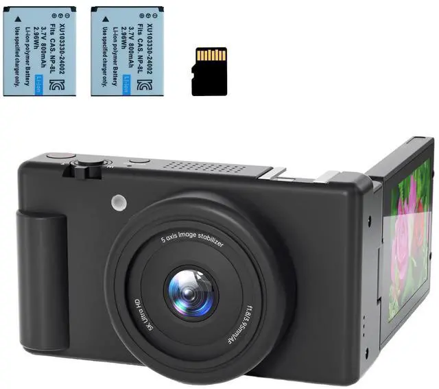 Main image of 5K Digital Camera 2-axis Flip Screen 4K Digital Cameras for Photography | 4K Video, 80MP Photo, 18X Zoom, Anti-Shake, Autofocus, YouTube Vlog, Compact Travel Camera Perfect for Teens, Beginners