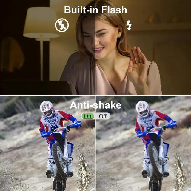 Alt view image 5 of 6 - 5K Digital Camera 2-axis Flip Screen 4K Digital Cameras for Photography | 4K Video, 80MP Photo, 18X Zoom, Anti-Shake, Autofocus, YouTube Vlog, Compact Travel Camera Perfect for Teens, Beginners