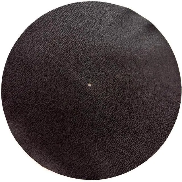 Main image of Premium Leather Turntable Slipmat 11.5" Full-Grain Cowhide Platter Mat | Anti-Static | Dual-Sided Grain & Suede | Fits Audio-Technica, Pro-Ject, Rega & More (Chocolate)