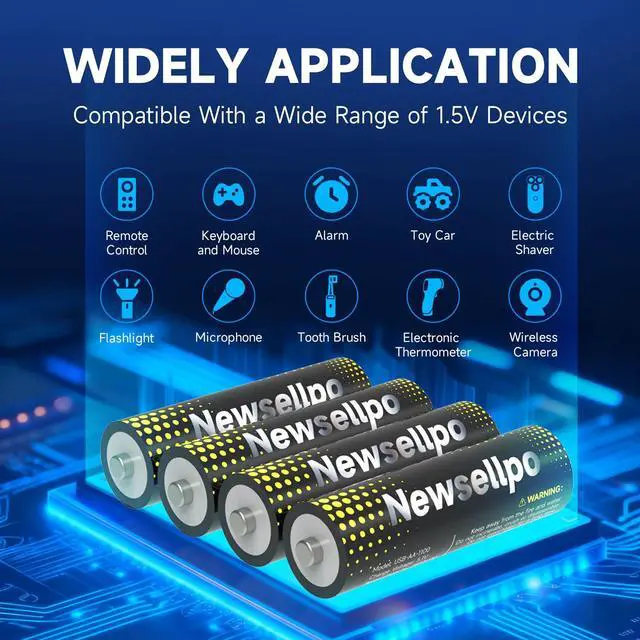 Alt view image 5 of 6 - 4200mWh Rechargeable Lithium AA Batteries 4 Pack with Charging Cable, 1.5V High Capacity USB-C Double A Li-ion Battery for Blink Outdoor Camera, Remote Controls, Flashlights, Toys