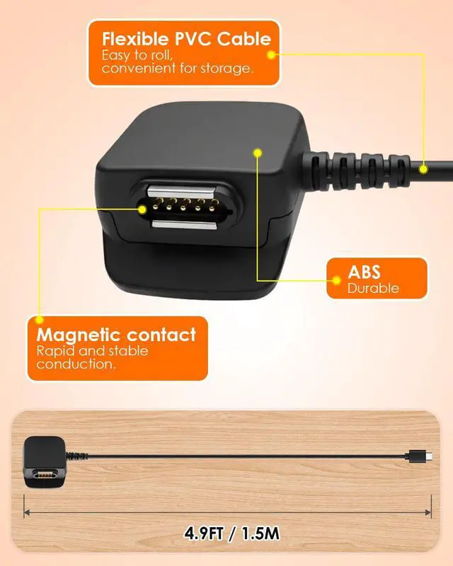 Alt view image 5 of 6 - Magnetic Tyce-C Charging Cable, Replacement Charger Cord Compatible with Halo Collar 4 5, Dog GPS Fence Collar