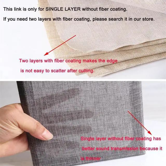 Alt view image 6 of 6 - Speaker Grill Cloth Linen Single Layer Speaker Fabric Protective Dustproof Mesh Cloth Stereo Fabric Replacement for Home Stage Speakers, Media Cabinet, KTV Box (Grey, 50 * 146cm)