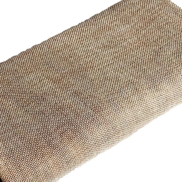 Alt view image 2 of 6 - Speaker Grill Cloth Linen Single Layer Speaker Fabric Protective Dustproof Mesh Cloth Stereo Fabric Replacement for Home Stage Speakers, Media Cabinet, KTV Box (Brown, 50 * 146cm)