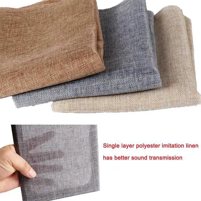 Alt view image 5 of 6 - Speaker Grill Cloth Linen Single Layer Speaker Fabric Protective Dustproof Mesh Cloth Stereo Fabric Replacement for Home Stage Speakers, Media Cabinet, KTV Box (Brown, 50 * 146cm)