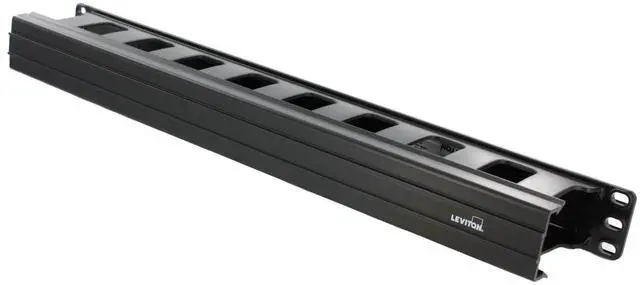 Main image of Horizontal Cable Management, 1 RU, 1.5"x3" Front Only, 491RU-HFO, Black