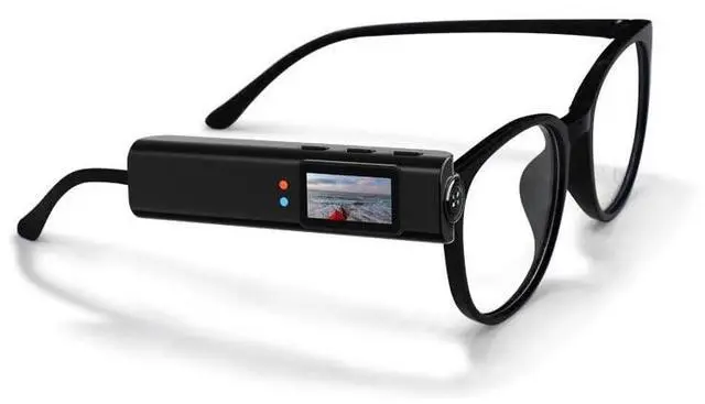Main image of 2.7K FPV Glasses Camera, First Person View 12MP Action Camera, 110 Wide Angle, 0.96 Inch Color Display, Intelligent Noise Reduction (Black)