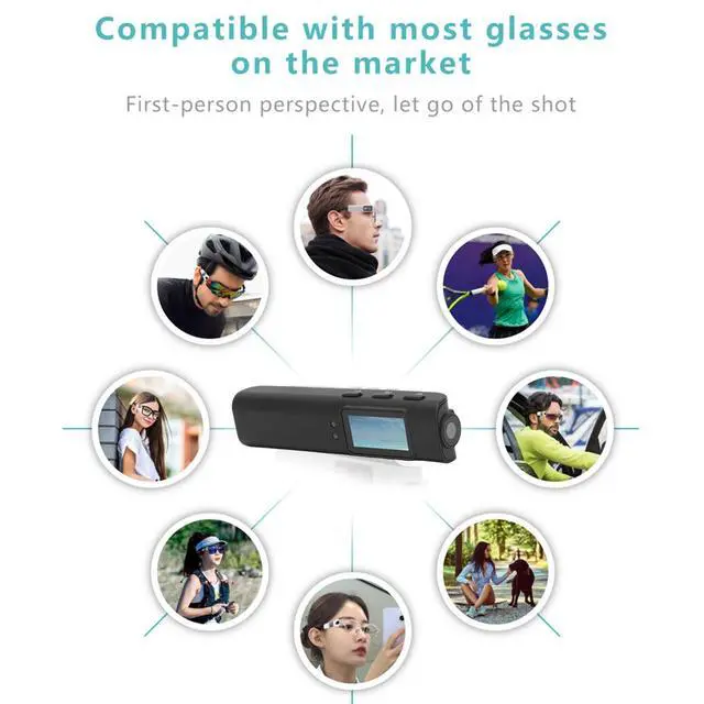 Alt view image 4 of 6 - 2.7K FPV Glasses Camera, First Person View 12MP Action Camera, 110 Wide Angle, 0.96 Inch Color Display, Intelligent Noise Reduction (Black)