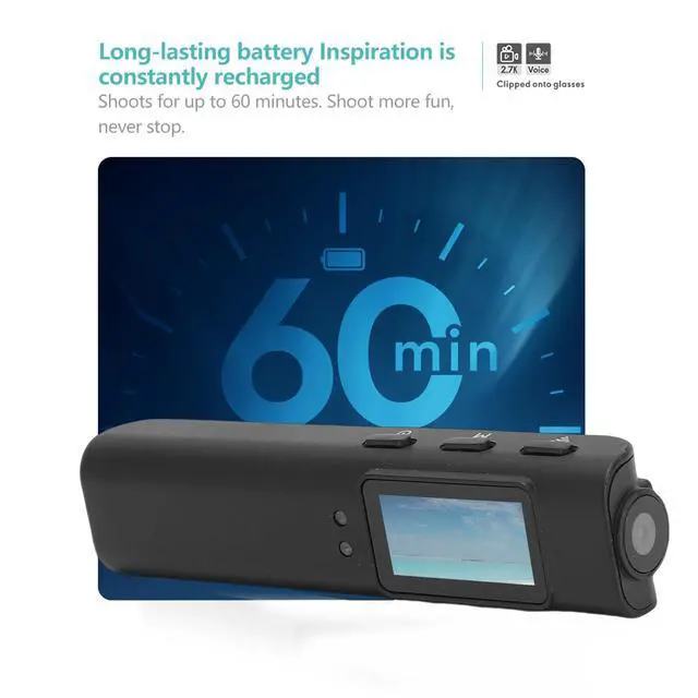 Alt view image 6 of 6 - 2.7K FPV Glasses Camera, First Person View 12MP Action Camera, 110 Wide Angle, 0.96 Inch Color Display, Intelligent Noise Reduction (Black)