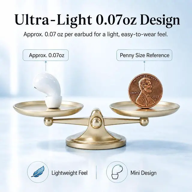Alt view image 2 of 6 - Invisible Bluetooth Earbuds for Small Ears, Skin Tone, Mini Wireless, Discreet, for Side Sleepers, Work, Office, with Smart LED Display Charging Case, White