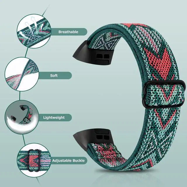 Alt view image 2 of 6 - 8 PACK Bands Compatible with Fitbit Charge 4 / Charge 3 / Charge 3 SE, Adjustable Replacement Watch Bands Fitness Sport Band Wristband for Women Men