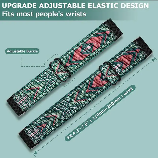 Alt view image 4 of 6 - 8 PACK Bands Compatible with Fitbit Charge 4 / Charge 3 / Charge 3 SE, Adjustable Replacement Watch Bands Fitness Sport Band Wristband for Women Men