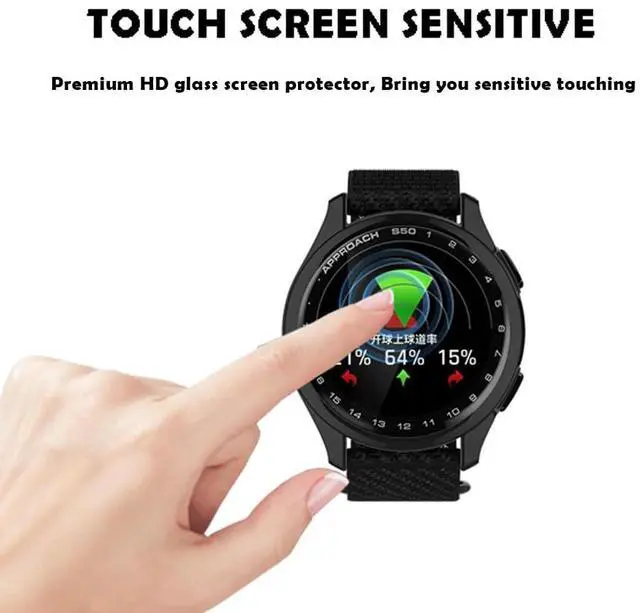 Alt view image 3 of 5 - 2 Pack Screen Protector protective Case for Garmin Approach S50 Watch Shell | Hard PC Shell,Built-in Tempered Glass Film, Full Coverage,black+pink