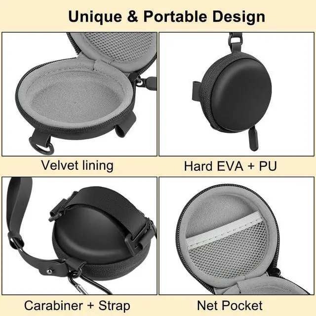Alt view image 2 of 6 - Hard Carrying Case for Go Plus Plus + Accessory, Portable EVA PU Leather Protective Bag Storage Hard Carrying Case for go Plus Plus +2023 (Black)