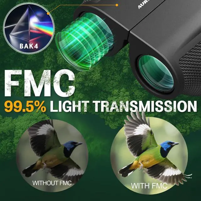 Alt view image 3 of 6 - 12x32 Compact Binoculars for Adults - Small Pocket Binos with FMC&BAK4, Wide 273ft/1000yds Field of View - Easy Focus for Bird Watching, Hiking, Cruises, Travel, Gifts for Men Women