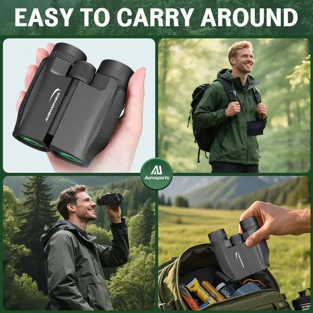 Alt view image 5 of 6 - 12x32 Compact Binoculars for Adults - Small Pocket Binos with FMC&BAK4, Wide 273ft/1000yds Field of View - Easy Focus for Bird Watching, Hiking, Cruises, Travel, Gifts for Men Women