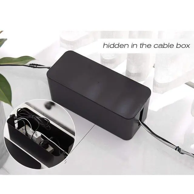 Alt view image 4 of 6 - Cable Management Box, 2 Set Cable Organizer for Cable and Cord Management, Storage and Holder to Cover and Hide & Power Strips & Cords (Black)