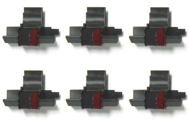 Main image of Calculator Ink Roller Replaces IR40T CP13 EA772R Black/Red, 6-pk | Fits Casio HR-170RC/HR-200RC/HR-300RC, Sharp EL-1750V/EL-1801V, Canon P23-DH-V/P23-DHV-3/P27-DH, Catiga CP30A/CP90A, & more