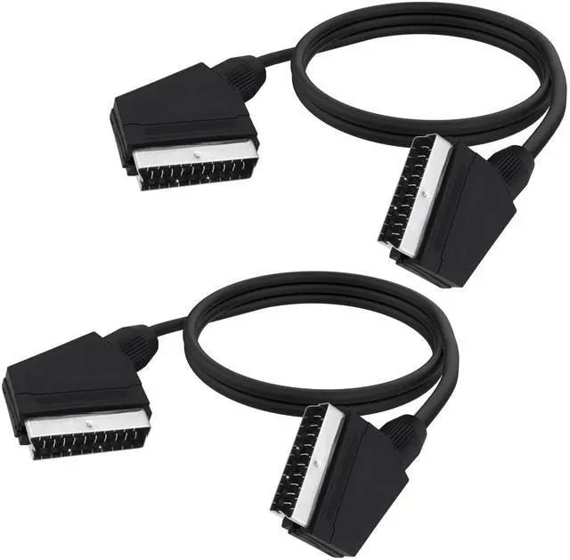 Main image of SCART to SCART Cable Lead Adapter 1.5M | Fully Wired 21 Pin Male to Male Nickel Plated Audio Video Connector Extension Cable for TV VCR DVD-2pcs