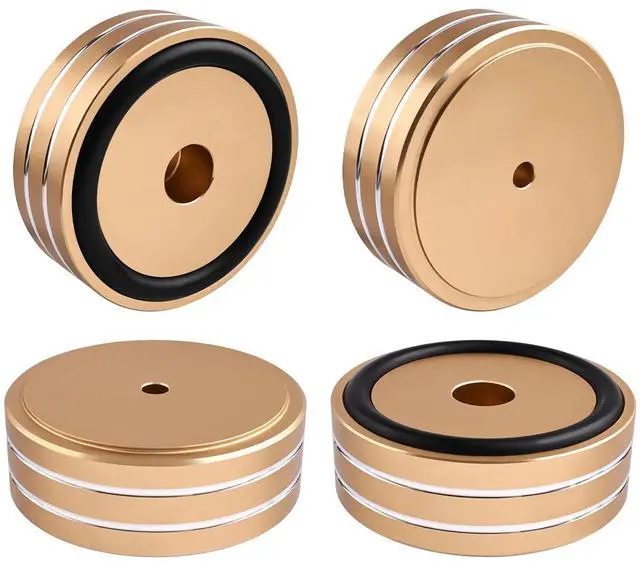 Main image of HiFi Audio Isolation Feet 4-Pack Gold-Large 58 * 22mm | Aluminum Alloy, Non-slip Rubber Ring Base, Turntable Isolation Pads for Speakers, Turntables, Subwoofers, Amplifier