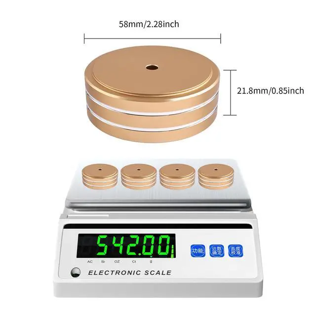 Alt view image 6 of 6 - HiFi Audio Isolation Feet 4-Pack Gold-Large 58 * 22mm | Aluminum Alloy, Non-slip Rubber Ring Base, Turntable Isolation Pads for Speakers, Turntables, Subwoofers, Amplifier