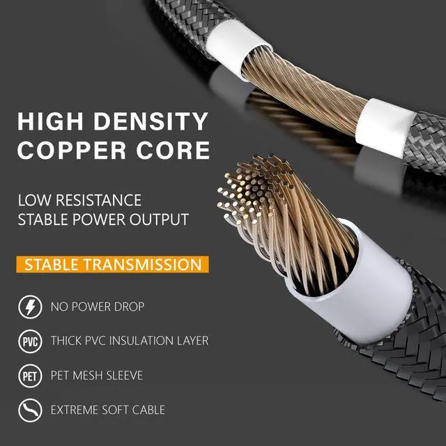 Alt view image 3 of 6 - PSU Cable Extension Kit, 18AWG, ATX/EPS/PCIe, 30cm, Black Grey | PET Sleeved Cables, Cable Combs Included, 4-Cable Extension, Flexible Routing, Clean Cable Setup, Custom PC Builds