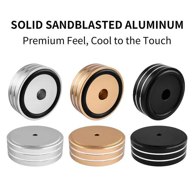 Alt view image 3 of 6 - HiFi Audio Isolation Feet 4-Pack Silver-Large 58 * 22mm | Aluminum Alloy, Non-slip Rubber Ring Base, Turntable Isolation Pads for Speakers, Turntables, Subwoofers, Amplifier