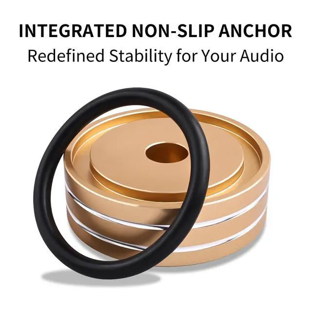 Alt view image 4 of 6 - HiFi Audio Isolation Feet 4-Pack Silver-Large 58 * 22mm | Aluminum Alloy, Non-slip Rubber Ring Base, Turntable Isolation Pads for Speakers, Turntables, Subwoofers, Amplifier