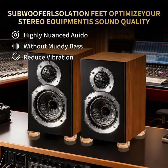 Alt view image 6 of 6 - HiFi Audio Isolation Feet 4-Pack Silver-Large 58 * 22mm | Aluminum Alloy, Non-slip Rubber Ring Base, Turntable Isolation Pads for Speakers, Turntables, Subwoofers, Amplifier