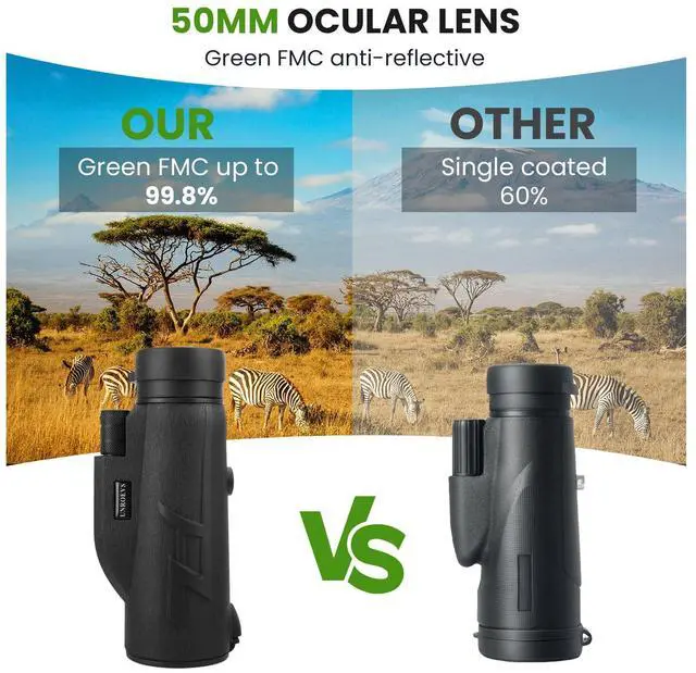 Alt view image 6 of 6 - 12x50 High Power Monocular Telescope for Adults | with Smartphone Holder & Tripod, Compact Monocular with Bak4 Prism and Fmc Lens,Gifts for Men Bird Watching Hiking