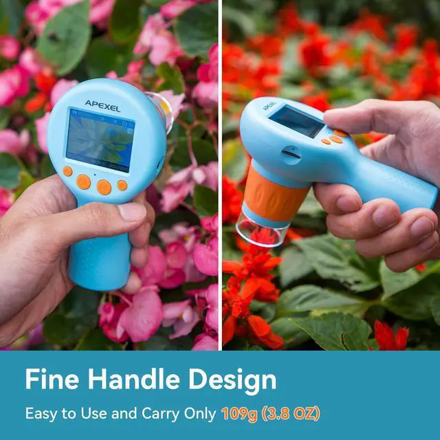 Alt view image 4 of 6 - 800X Handheld Digital Microscope with 2 IPS Screen, Photo & Video Portable Microscope with Adjustable Lights (Including SD Card & Slides)