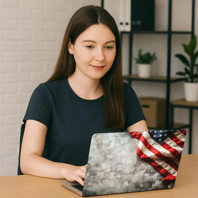 Alt view image 5 of 6 - Laptop Skin Decal HP 15.6" - US Flag, Laptop Cover Sticker, No Cutting Required, No Bubble, Waterproof, Scratch Resistant - Including Wide Screen and Wrist Pad