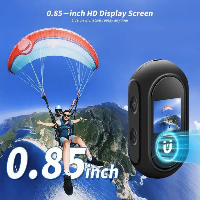 Alt view image 4 of 6 - Vlogging Camera 1080P with 64GB Card, Small Video Cam for Photography, Mini Bodycam, POV/Pocket Camera, Sports Action Cam, Portable Action Camera (Black)