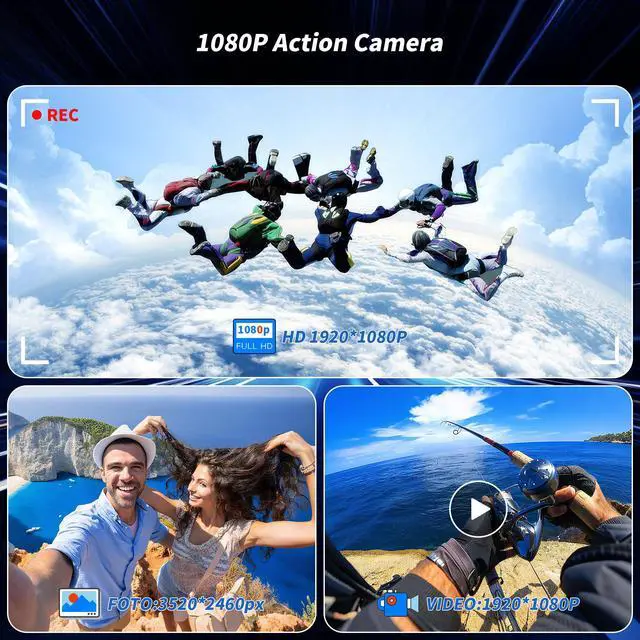 Alt view image 5 of 6 - Vlogging Camera 1080P with 64GB Card, Small Video Cam for Photography, Mini Bodycam, POV/Pocket Camera, Sports Action Cam, Portable Action Camera (Black)