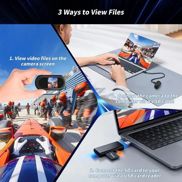 Alt view image 6 of 6 - Vlogging Camera 1080P with 64GB Card, Small Video Cam for Photography, Mini Bodycam, POV/Pocket Camera, Sports Action Cam, Portable Action Camera (Black)