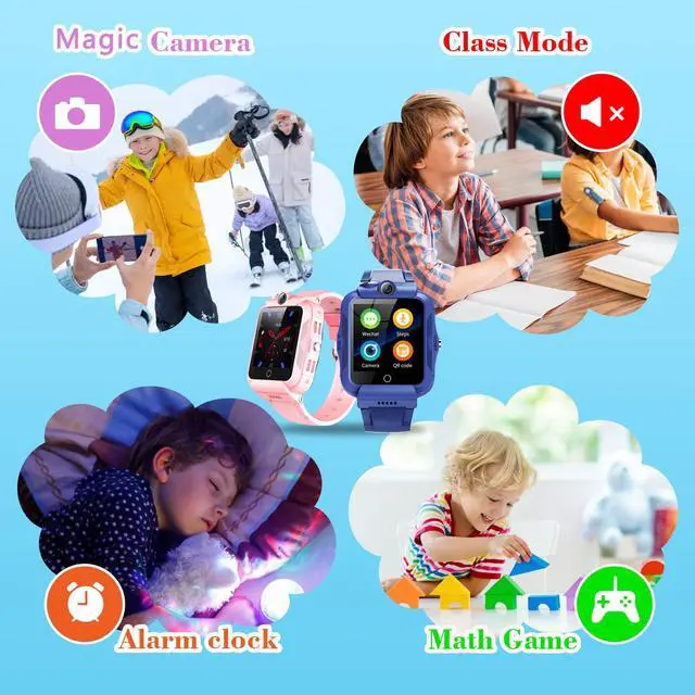 Alt view image 6 of 6 - Kids Smart Watch, 4G GPS Tracker Child Phone Smartwatch with WiFi, SMS, Call, Voice Video Chat, Bluetooth, Alarm, Pedometer, Wrist Watch Suitable for 4-16 Boys Girls Birthday Gifts
