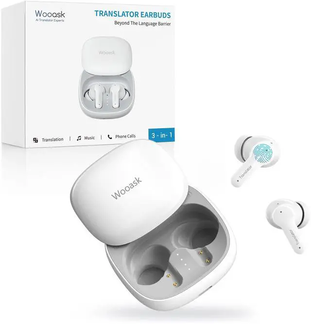 Main image of M3 3 in 1 Translation Earbuds, 144 Languages Translator Earbuds Real Time, Offline Translator Headphones No Subscription for Global Travel & Off-Grid Exploration (White)