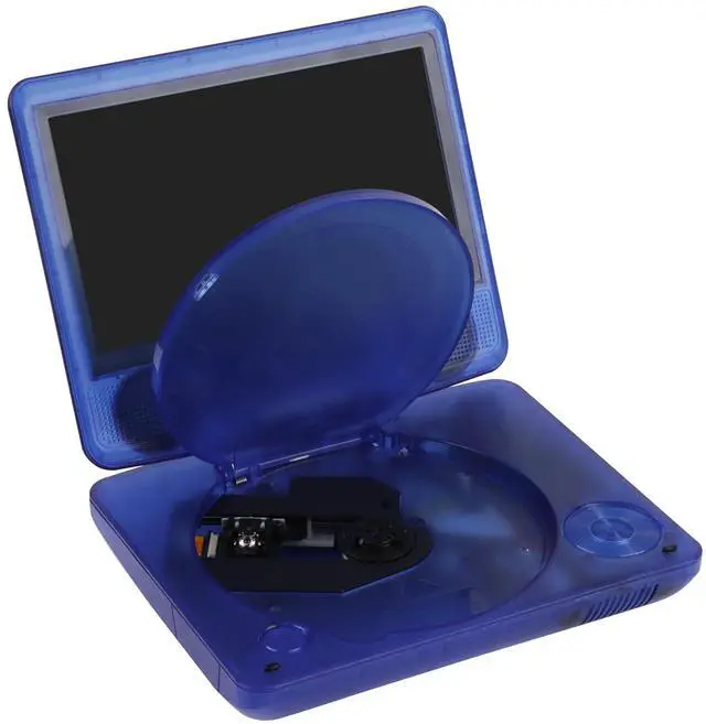 Main image of 7 Inch Portable DVD Player with Swivel Screen, Translucent DVD Player with USB SD Playback, RechargeableBattery, AV Out, Remote, Car Charger, 100240V / DC 5V