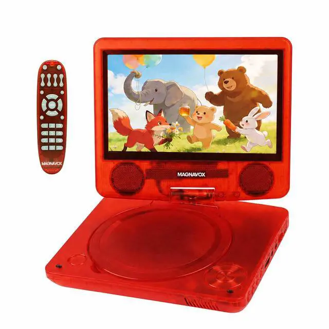 Main image of 7 Inch Portable DVD Player with Swivel Screen, Translucent DVD Player with USB SD Playback, RechargeableBattery, AV Out, Remote, Car Charger, 100240V / DC 5V