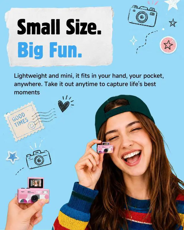 Alt view image 4 of 6 - Mini Keychain Camera with Flip 180° Selfie Screen & Flashlight | 1.6MP Pocket Digicam, Video Recording, 4G Card & Reader, 9 Vibrant Colors, Fun Birthday Gift for Adults, Teens, Photographer